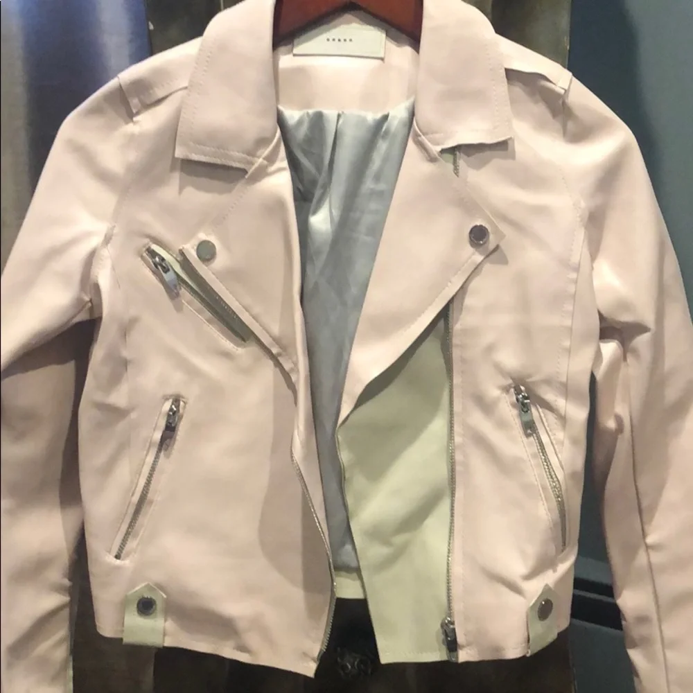 BlankNYC moto leather jacket pink L NWOT